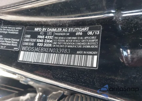 2014 Mercedes-Benz Cla 250 from USA, damaged, VIN WDDSJ4EBXEN033983